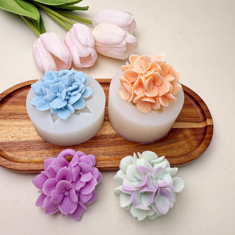 ● 수국 꽃 실리콘 몰드 DIY 아로마테라피 양초 석고 - Kitchen Appliances For Baking 리뷰 및 가격