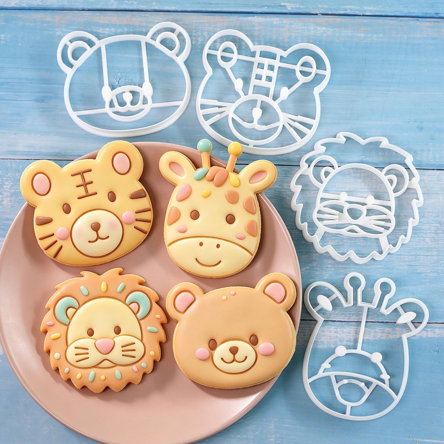 4개 동물 쿠키 커터 세트 3D 귀여운 사자 호랑이 기 - Kitchen Appliances For Baking 리뷰 및 가격
