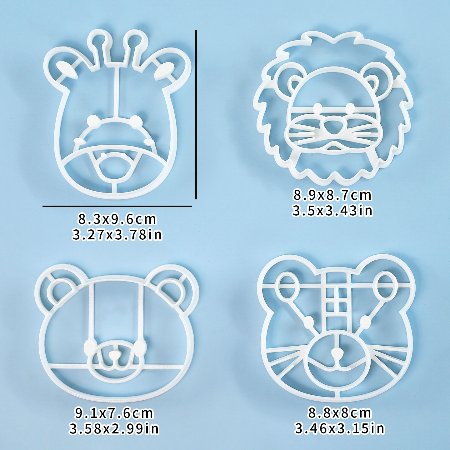 4개 동물 쿠키 커터 세트 3D 귀여운 사자 호랑이 기 - Kitchen Appliances For Baking 리뷰 및 가격