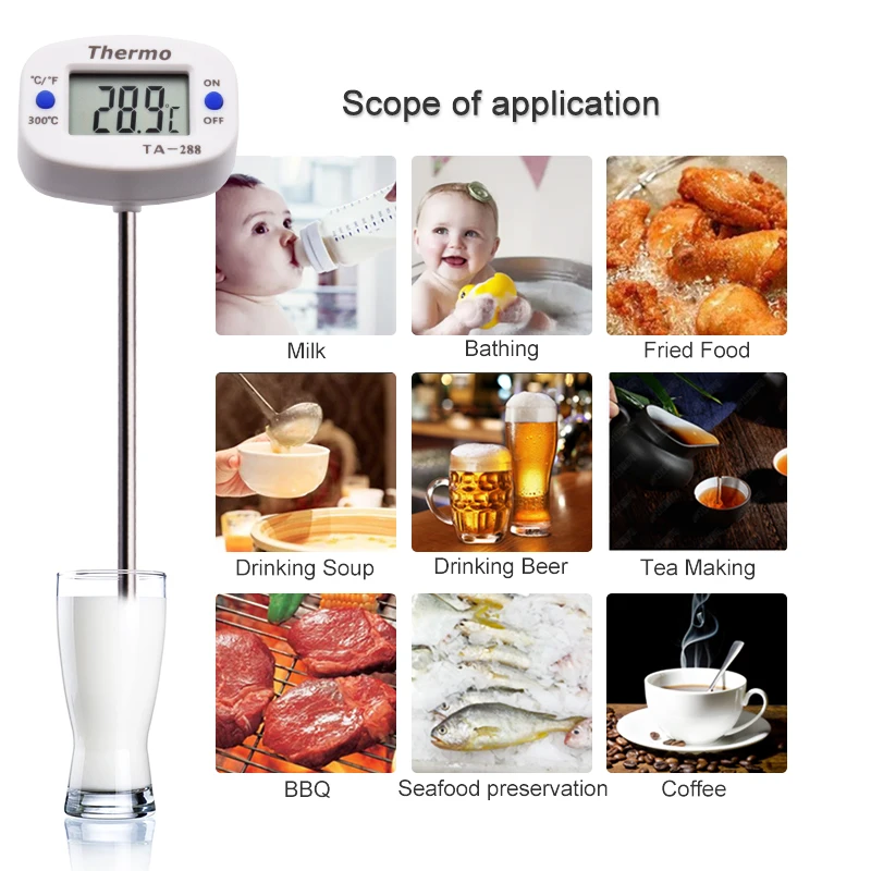 TA288 LCD 디지털 식품 온도계 바베큐 프로브 온 - Kitchen Appliances Video 리뷰 및 가격