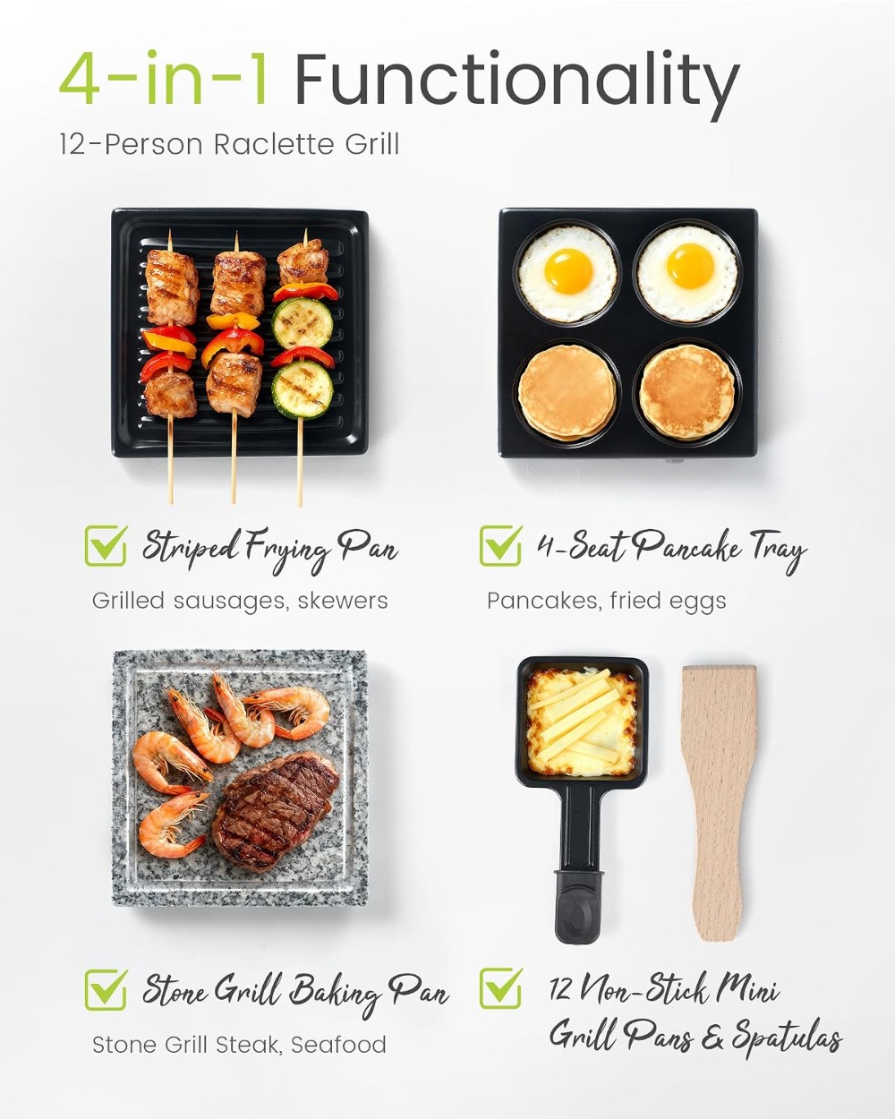 라클렛 테이블 그릴 - 실내용 전기 그리들, 논스틱 초 - Raclette Grill Table 리뷰 및 가격