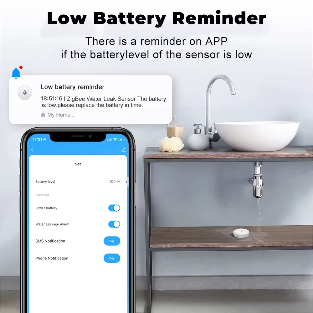 ZigBee 스마트 누수 센서 홍수 누출 센서 알람(T - Kitchen Appliances Video 리뷰 및 가격